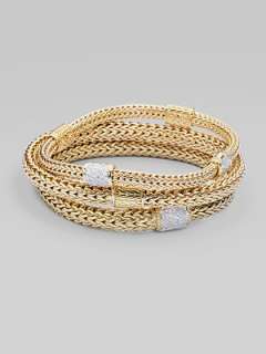 John Hardy   Diamond & 18K Gold Medium Chain Bracelet    