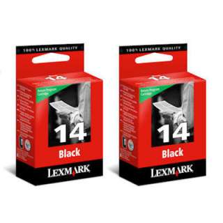 2x Lexmark 14 Black Ink Cartridge for Z2320 X2600 X2630  