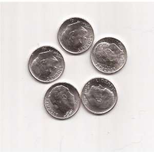  5 Silver Roosevelt Dimes 90% Silver 