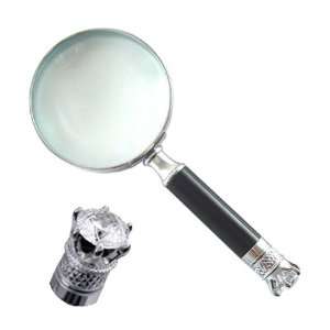 Ladies Crown Hand Held Magnifier with Clear Oktant Crystals, 5x 
