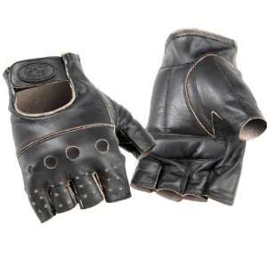   Buster Vintage Fingerless Leather Gloves XL 4 Cruiser Harley Davidson