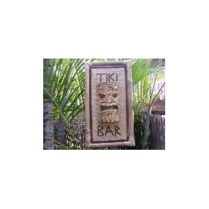  TIKI BAR Bamboo Sign with Tiki Mask