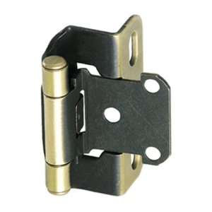  Self Closing Partial Wrap Hinge in Antique Brass Finish 