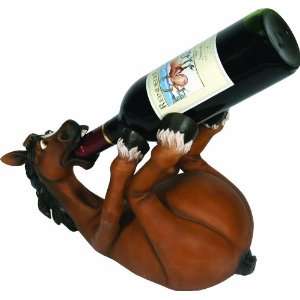 Rivers Edge Hand Painted Horse Wine Bottle Holder:  Sports 
