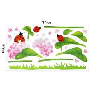   Wall Decals Decoration Wall Sticker Decal   Flower and ladybug beetles