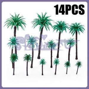 14 O HO scale MIX Forest Model Railroad Coco Palm Trees  