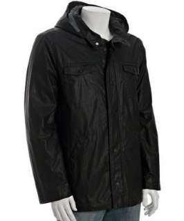 for All Mankind black coated cotton hooded zip coat   up to 