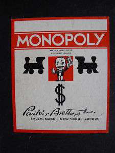 Original 1933 35 Monopoly Game Board LOOK  