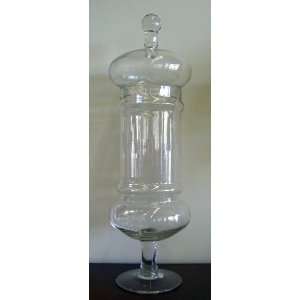    Hand Blown Glass Potpourri Vase with Lid Candy Jar