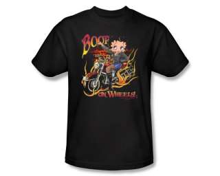 Betty Boop Hell On Wheels Motorcycle Retro Cartoon T Shirt Tee  