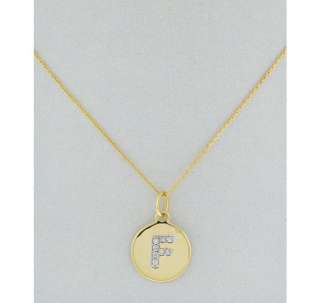 Elements by KC Designs gold and diamond F initial pendant necklace