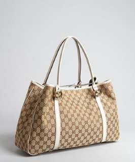 Gucci beige and cream GG canvas tote bag  