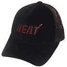 NBA MIAMI HEAT BLACK VELVET GEM SNAPBACK MESH HAT CAP