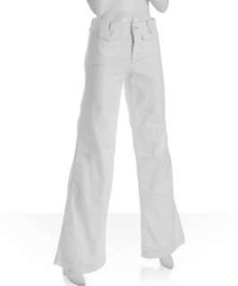 Juicy Couture white cotton dobby wide leg pants  BLUEFLY up to 70% 