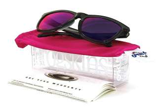 Oakley Frogskins Sunglasses Crystal Black + Positive Red Iridium Lens 