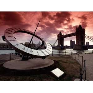  Large Sundial Monument by the Tower Bridge in London 