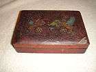 Vintage Playing Card Wood & Leather Box Flying Horse Pa