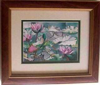   LILY POND~Carli Oliver~Matted HAWAII Print ~ Ready To Frame  