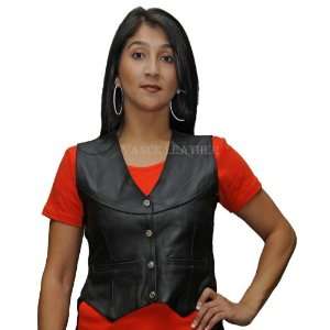   Quality Genuine Leather Solid Side Motorcycle Vest 