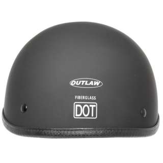   Motorcycle Half Helmet FLAT BLACK, POLO JOCKEY Outlaw AX40100  
