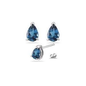  4.06 Ct London Blue Topaz Stud Earrings in Platinum 