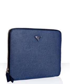 Prada bluette saffiano leather iPad case  