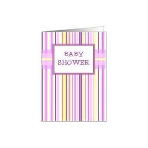  Pink Stripes Baby Shower Invitation Card Card Health 