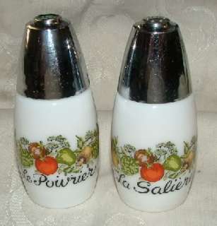   SET OF CORNING SPICE OF LIFE SALT AND PEPPER SHAKERS FROM ABOUT 1973