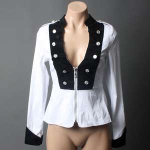   Designer Rayon Steampunk Captain Pirate Military Officer Jacket  
