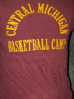 vtg 80s CHAMPION CENTRAL MICHIGAN BASKETBALL CAMP REVERSIBLE GYM T 