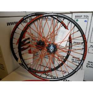  Spinergy XYCLONE MTB Disc Wheelset, Orange Spokes Sports 