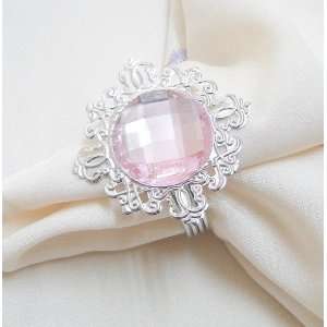   100pcs pink gem napkin rings wedding bridal shower favor 