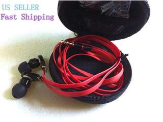 Red Black In Ear Earbud Headphone Earphones Headset for  MP4 PC PSP 