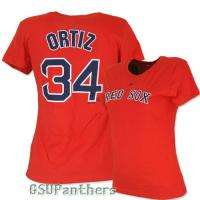 DAVID ORTIZ Red Sox Womens Jersey Red T Shirt MEDIUM  