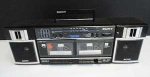 Sony Vintage CFS W360 AM FM Radio Stereo Dual Cassette Boombox 
