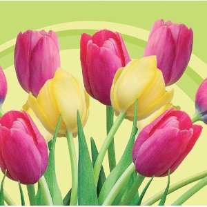   Spring Tulips Disposable Plastic Table Covers 