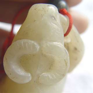 Chinese Nephrite Jade Yinyang Mutton Sheep Figurine  