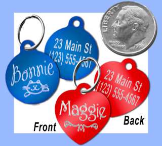 Small Double Sided Engraved Pet ID Tag Puppy Kitten  