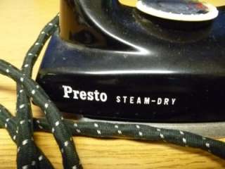 Vintage Presto Steam Dry Iron w/booklet C36  