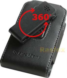 Blackberry Curve 8520 Leather Swivel Holster Pouch Case  