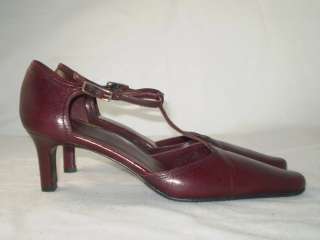 Coach Ashley burgundy T Strap mary jane shoe pump 7.5  