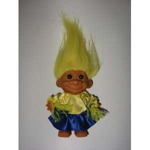  My Lucky Cheerleader Troll Doll Yellow Hair 6 Russ Berrie 