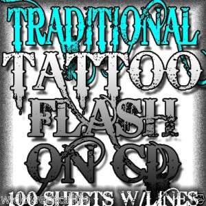 TATTOO FLASH TRADITIONAL 100 SHEETS W/LINES  
