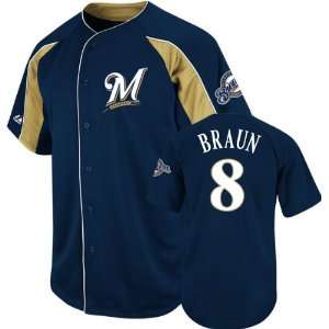  Ryan Braun Milwaukee Brewers Navy Double Play Jersey 