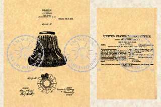 US Patent Louis TIFFANY Glass Lamp Shade   1914 #773  