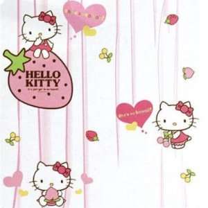   Hello Kitty Strawberry Bath Shower Curtain w/ Hooks 