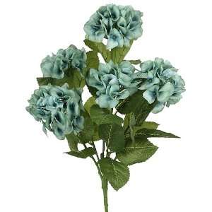   Hydrangea Silk Bush Bridal Bouquet   Teal Blue 092