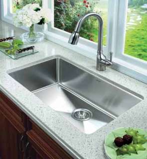  Single Bowl Undermount Stainless Steel Kitchen Sink, 31 1/8 by 18 Inch