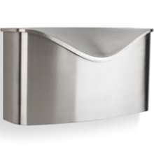   Brushed Stainless Steel Wall Mount Modern Mailbox w Lid Brand New