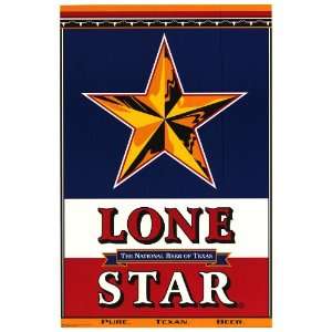  Lone Star Beer Label   Party / College Poster   24 X 36 